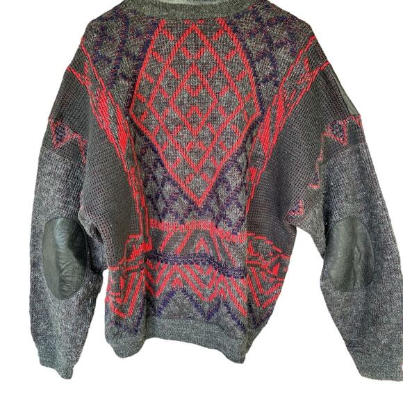 Vintage 90s Juice geometric leather patch crewneck Large - Picture 2 of 6